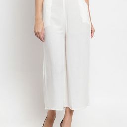 Clora Creation Women Off-White Regular Fit Solid Culottes-picture-33