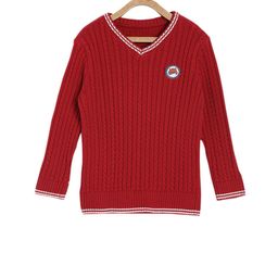 MINI KLUB Boys Red Self Design Pullover-image-2