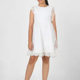 Peter England Girls Fit and Flare Cap Sleeves Dress-picture-25
