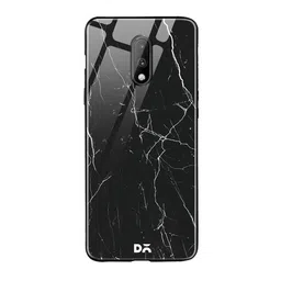 DailyObjects Black Marble OnePlus 7 Glass Case-79