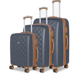 IT luggage Set Of 3 Grey Cushion-Lux 360-Degree Rotation Hard-Sided Trolley Suitcases-image-11