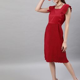 STREET 9 Red Satin Sheath Dress-image-49