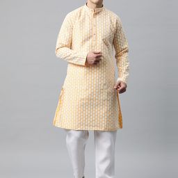 Luxrio Men Ethnic Motifs Embroidered Cotton Kurta-picture-48
