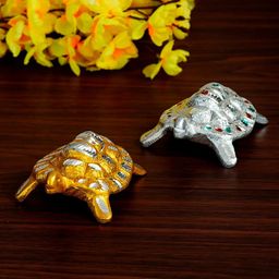 eCraftIndia Set of 2 Engraved & Handcrafted Tortoise Feng Shui Showpieces-12