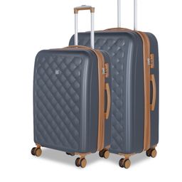 IT luggage Set Of 2 Grey Cushion-Lux 360-Degree Rotation Hard-Sided Trolley Suitcases-7
