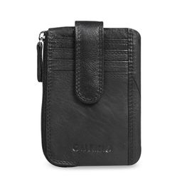 CALFNERO Unisex Black Solid Leather Card Holder-25