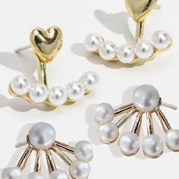 OOMPH Set Of 2 Heart Shaped Studs Earrings-0