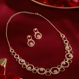 Zaveri Pearls Cubic Zirconia-Studded Jewellery Set-27