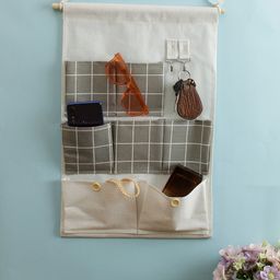 Cortina White & Grey Striped Multi-Utility Wall Hanging Organiser-image-93