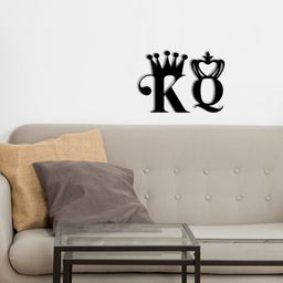 eCraftIndia Black King And Queen Love Theme Wood Wall Art Cutout Ready To Hang Home Decor-image-20