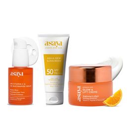 Asaya Set of Aqua Dew Sunscreen 50g + Niacinamide Serum 30ml + Glow & Lift Cream 50g-0