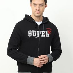 ARDEUR Men Black Printed Hooded Sweatshirt-image-47