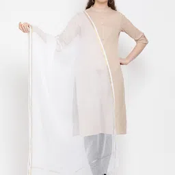 SHINGORA White Solid Antimicrobial Dupatta-17