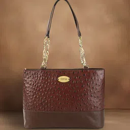 Hidesign Brown Animal Textured Leather Shoulder Bag-43