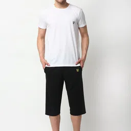 VIMAL JONNEY Men White & Black Solid Night suit-image-72