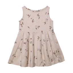 IDK Girls Cream-Coloured Printed Fit and Flare Dress-image-17