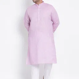 Hangup Men Purple & White Self Design Kurta with Pyjamas-47