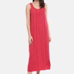 GOLDSTROMS Women Red Solid Nightdress-image-44