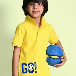 NUSYL Boys Typography Printed Polo Collar T-shirt-image-65