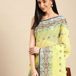 DESH BIDESH Ethnic Motifs Pure Cotton Taant Saree-picture-27