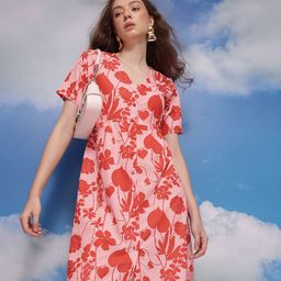 CORSICA Floral Print Buttoned A-Line Dress-image-54