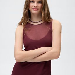 MANGO Semi Sheer Slit Hem Maxi Dress-14