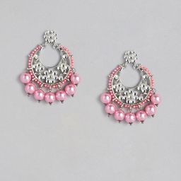 Estele Rhodium-Plated Circular Chandbalis Earrings-30