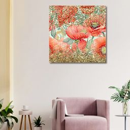 OLIVE TREE Beige & Orange Canvas Painting Wall Art-picture-22