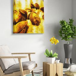 OLIVE TREE Yellow & Brown Canvas Painting Wall Art-picture-46