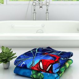 Marvel Kids Set Of 2 Avengers Printed 350 GSM Bath Cotton Towels-8