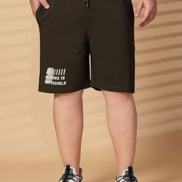 plusS Men Olive Green Mid-Rise Stretchable Shorts-27