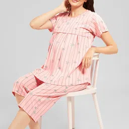 AV2 Women Striped Pure Cotton Maternity Night suit-image-58