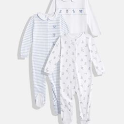 NEXT Infant Kids Pack Of 3 Pure Cotton Sleepsuits-image-33
