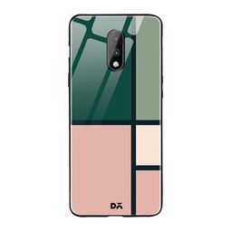 DailyObjects Pink & Green Colourblocked Window OnePlus 7 Glass Case-19