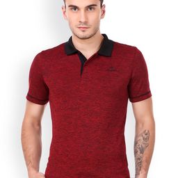 Alcis Men Red Solid Polo Neck T-shirt-image-98