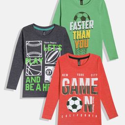 Here&Now X Game Begins Boys Set of 3 Assorted Sports Printed T-shirts-image-33