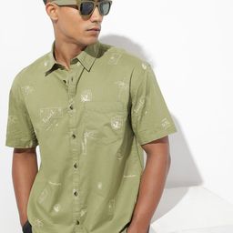 The Roadster Life Co. Relaxed Fit Printed Drop-Shoulder Sleeves Pure Cotton Casual Shirt-picture-6