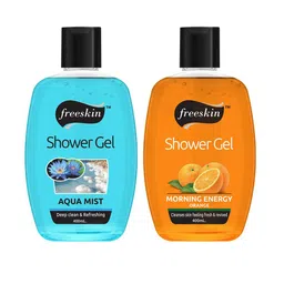 Freeskin Unisex Pack of 2 Aqua Mist & Orange Shower Gel 400 ml-picture-15