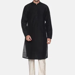 Saffron Threads Men Black Kurta-image-41