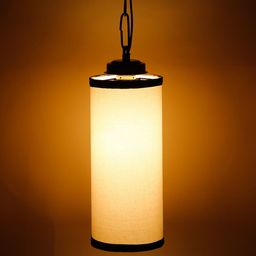 Devansh Black & White Solid Traditional Cylindrical Hanging Light-10