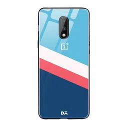 DailyObjects Blue & White Angles OnePlus 7 Glass Mobile Case-28
