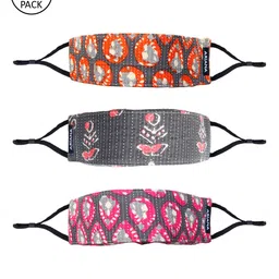 Ariana Unisex Pack Of 3 Printed 7-Ply 5 Layer SSMMS Filter Reusable Pure Cotton Cloth Masks-image-62