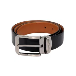 Kenneth Cole Men Black & Tan Brown Solid Leather Reversible Belt-image-56
