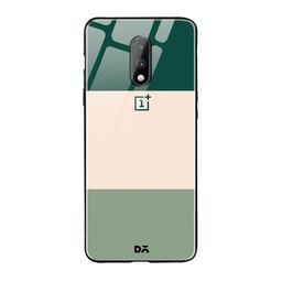 DailyObjects Green & Beige Triplet OnePlus 7 Glass Mobile Case-15