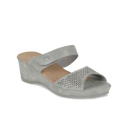 Bata Women Grey Embellished Peep Toes-22