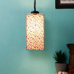 Devansh White & Pink Printed Contemporary Hanging Lamp-7