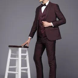 Raymond Party Blazer & Trouser With Woven Design Waistcoat-picture-58