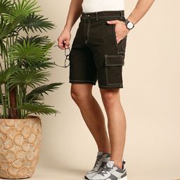 Mast & Harbour Men Pure Cotton Cargo Shorts-image-53
