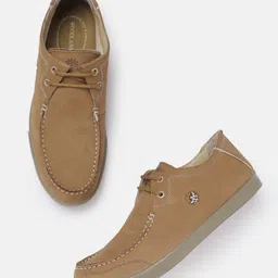 Woodland Men Round Toe Leather Derbys-image-58