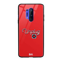 DailyObjects Red & White Unplug Tunes OnePlus 8 Pro Glass Mobile Case-3